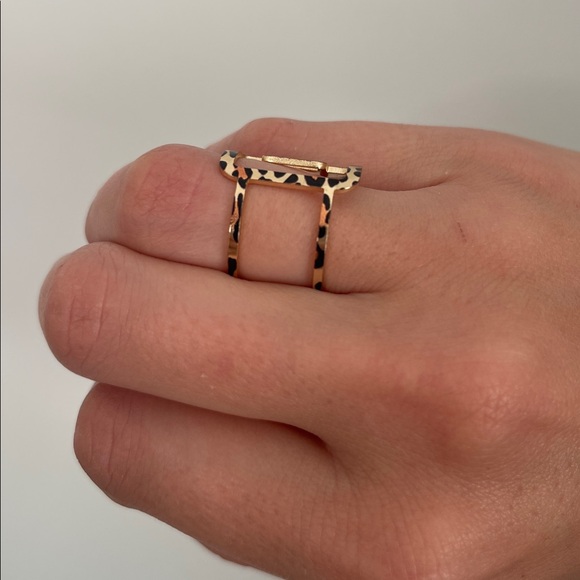 NEW Leopard Print Adjustable Gold Ring - Picture 4 of 4